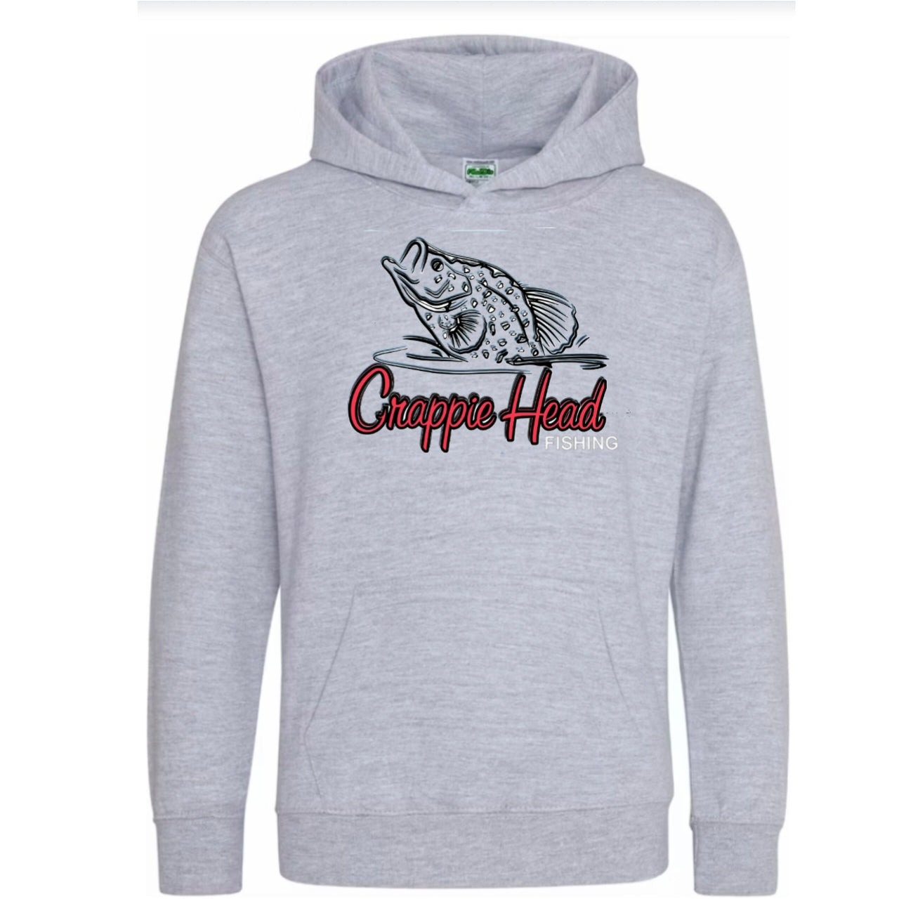 Crappie Head Hoodie- Gray